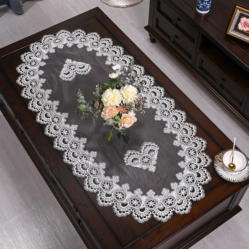 Tea Table Cover Oval Table Dining Tablecloth Europe Embroidered Flower Fabric Living Room Coffee Table Placemat Home Decoration