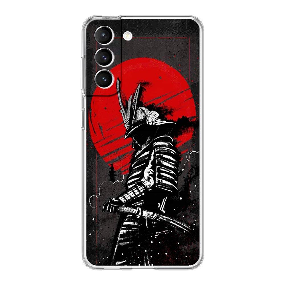 Handyhülle für Samsung Galaxy S25 S24 S23 FE S22 Ultra S20 S21 5G S10 Plus S10E Weiche Klare Hülle Japanische Samurai-Kunst
