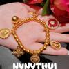 Golden Filigree Hammered Vajra Pixiu Pendant Necklace Women Handmade Chain Cubic Zirconia Geometric Statement Jewelry