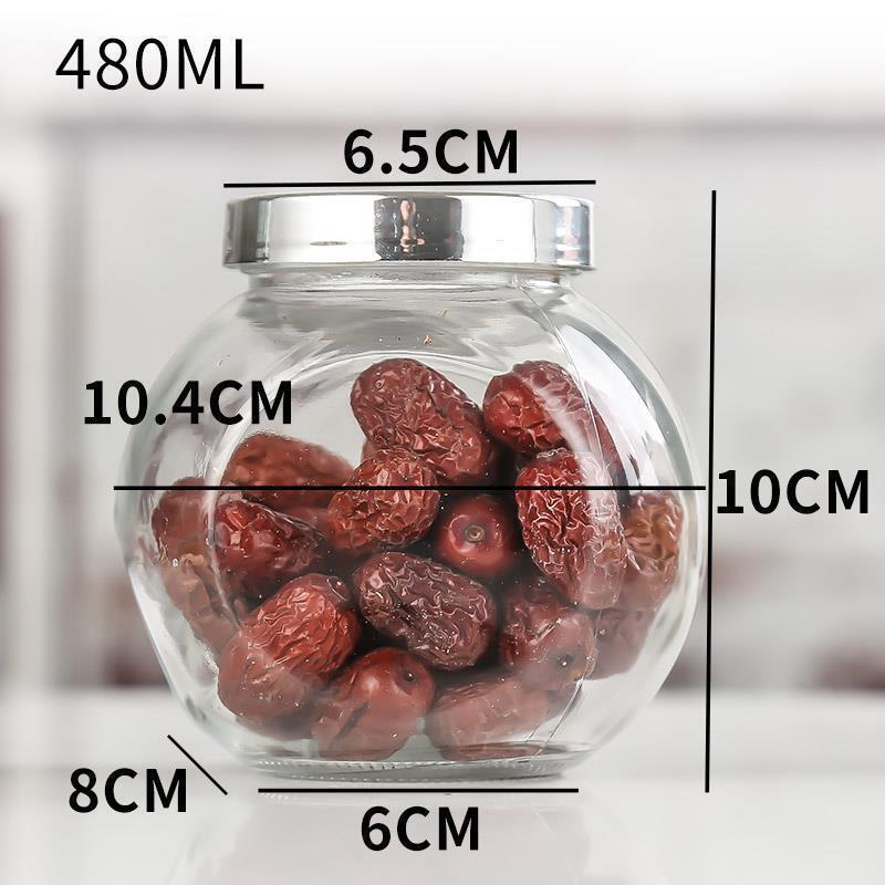 

ZISIZ Sealed Flat Drum Glass Food Storage Jars (480ml, 5-Pack)