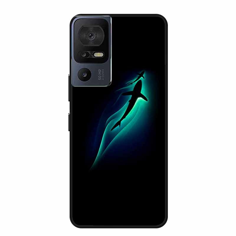 Für TCL 40 SE Handyhülle 40SE Hülle Schwarzes Silikon Weiche Rückseite Hülle Für TCL 40 SE Hülle Funda Für TCL40SE Capa 6.75" Schale
