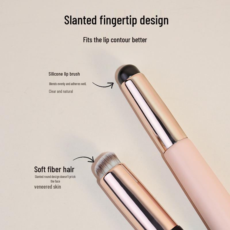 Dual-Ended Silicone Lip and Concealer Brush with Lid - Multifunctional Makeup Tool