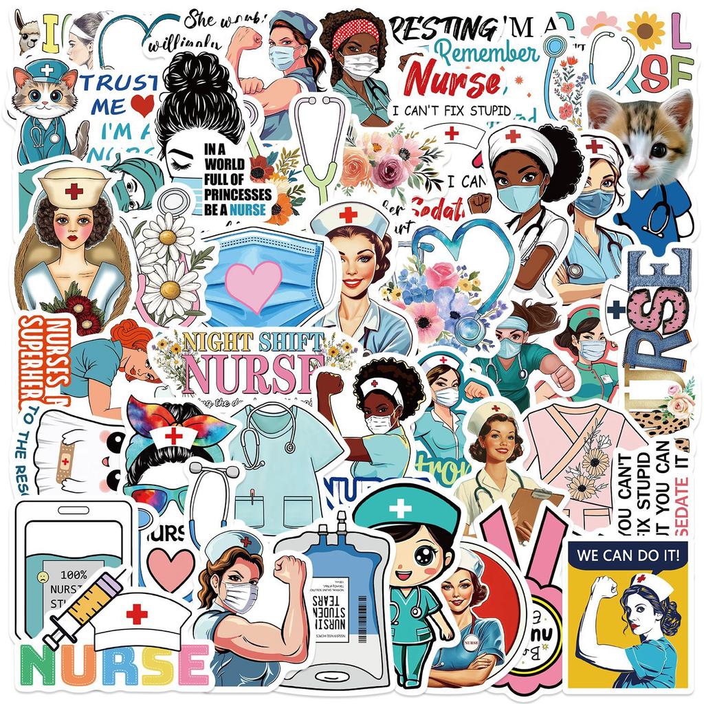 50 International Nurses' Day Graffiti Stickers Decorate Luggage Motorcycle Trolley Case Laptop DIY Waterproof Stickers
