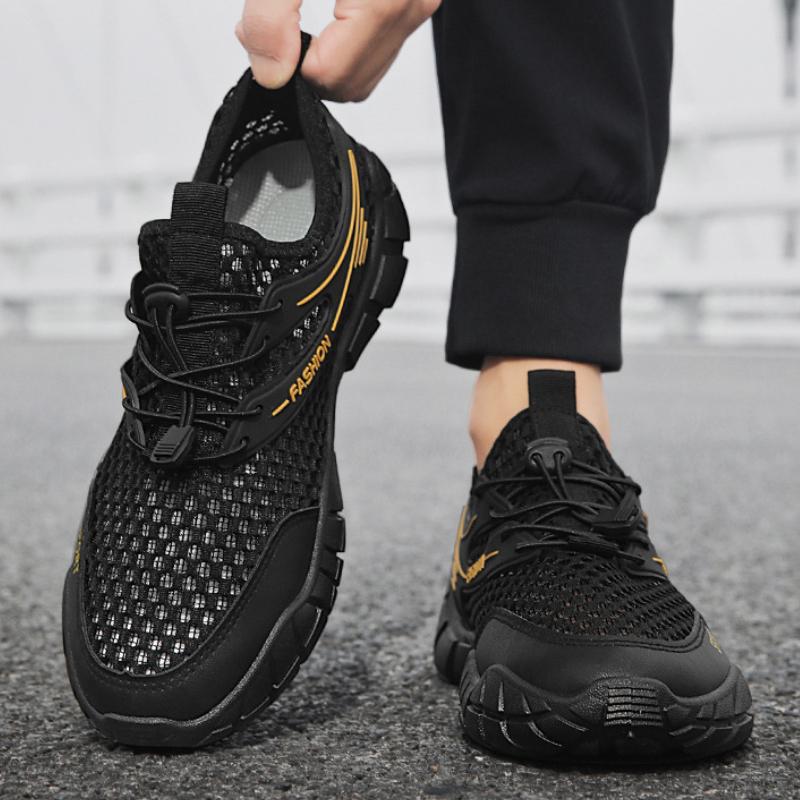 Sandales plates décontractées en maille pour hommes d'été Respirantes à séchage rapide Chaussures sandales de wading pour hommes Outdoor Randonnée Course Baskets Sandalias