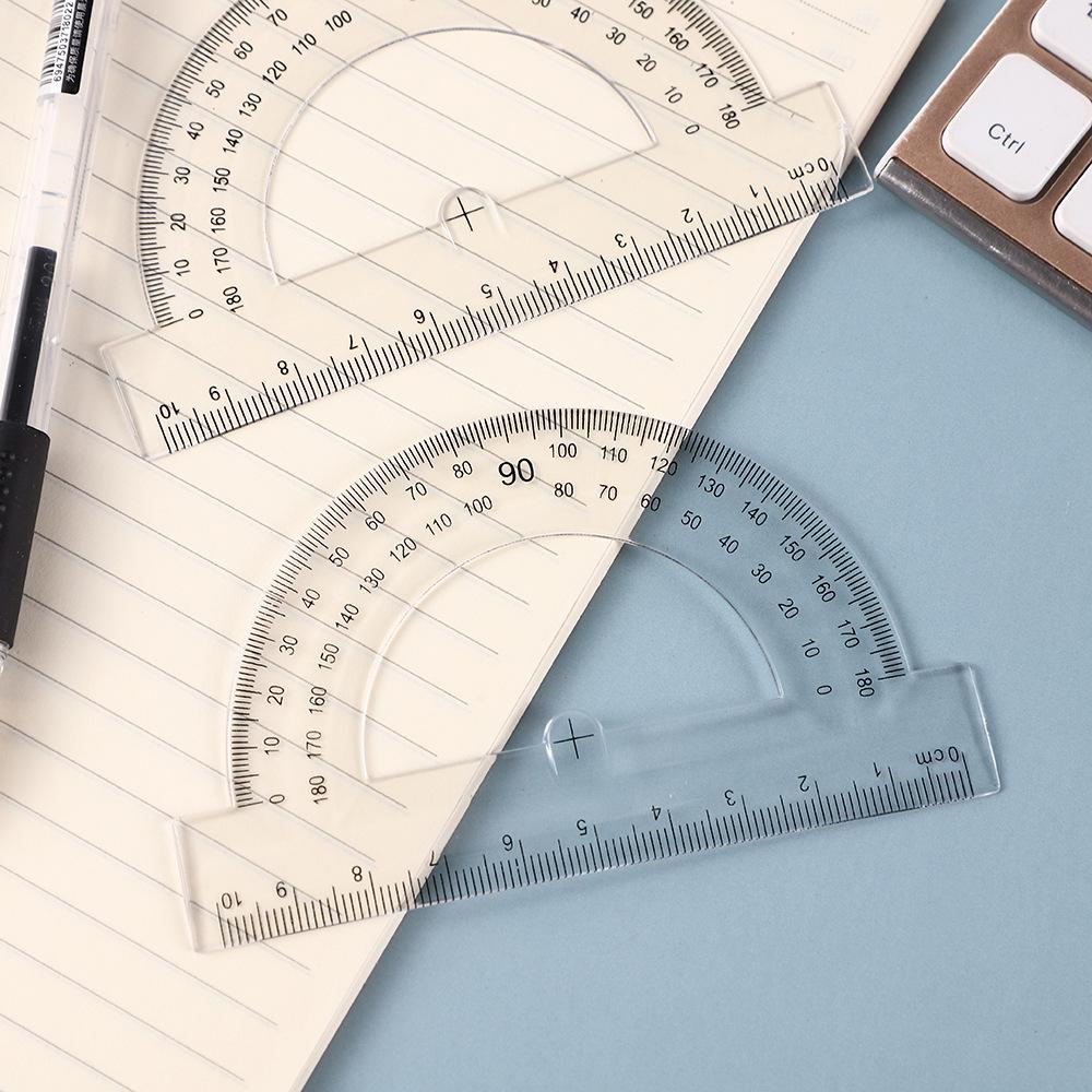 10cm Transparent Plastic Protractor Ruler for Primary Students