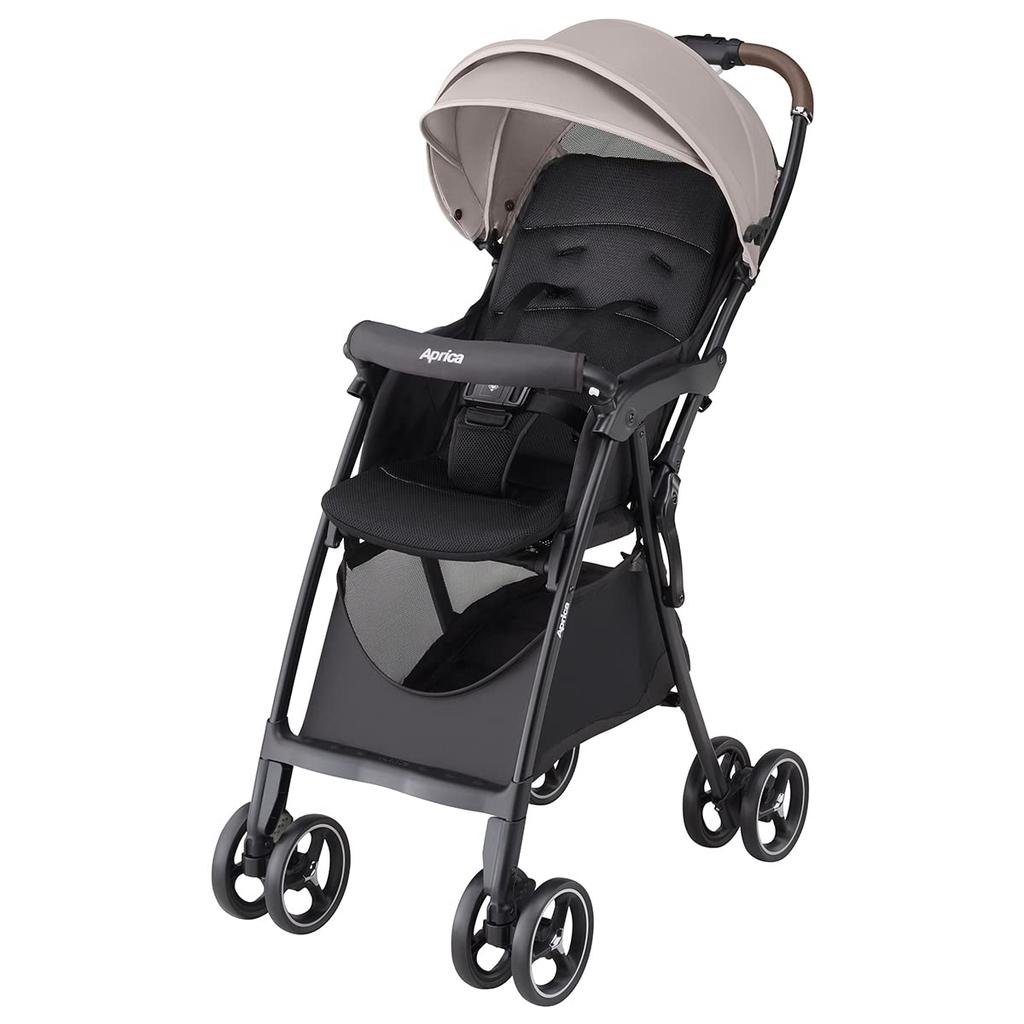 Aprica B-Type Stroller with Magical Air Cushion AD, for Babies 7-36 Months, Lightweight and Compact (Beige), Model 2157210
