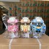 Water Bottle Straw Cup High Value Cartoon Square Cup Portable Large Capacity Student Children Drinking Cup with Strap Plastic Water Cup