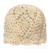 New handmade link flower decorative temperament simple knitted hat autumn and winter new face small literary wool hat