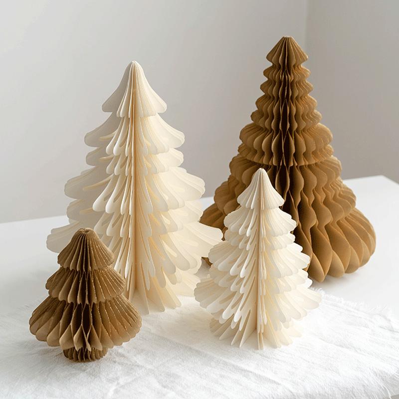 2026 Christmas Tree Honeycomb Ball 3D Folding Christmas Tree Ornament Desktop Decoration  for Xmas Navidad Happy New Year Decor