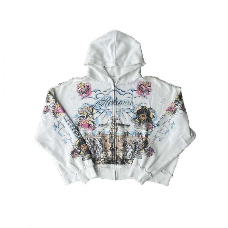Felpa con Cappuccio e Stampa Grafica Manica Lunga Pullover Streetwear Retro Stile Y2K Adolescenti