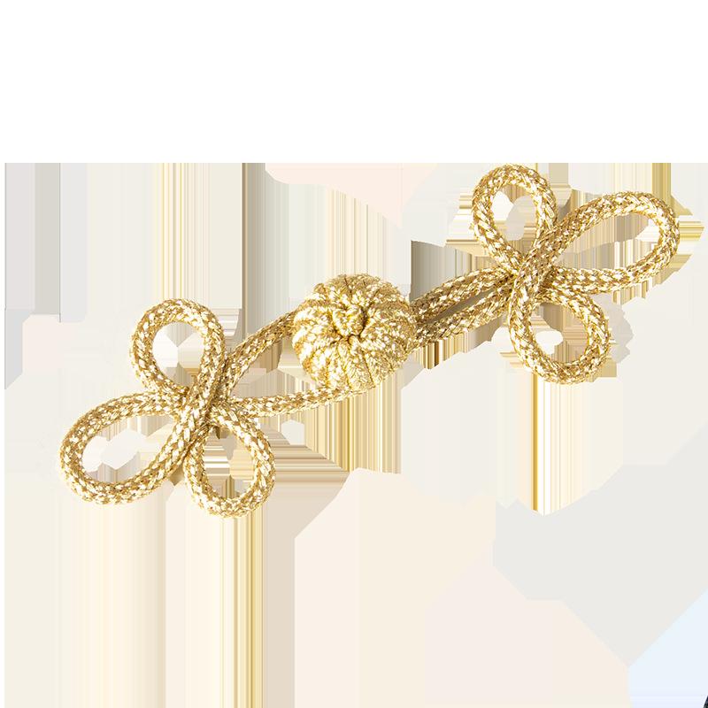 5pcs Chinese Frog Clasp,Gold Thread Ornament for Dress, Sweater, Hair Clip, Shoe Decoration, Costume Accessory