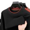 Men's Long-Sleeve Double-Sided Velvet Warm Round Neck Shirt for Autumn/Winter