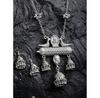 Women's Latest Stylish Design Fancy Oxidised Silver Afghani Chain Pendant Earrings Necklace Jewellery Set