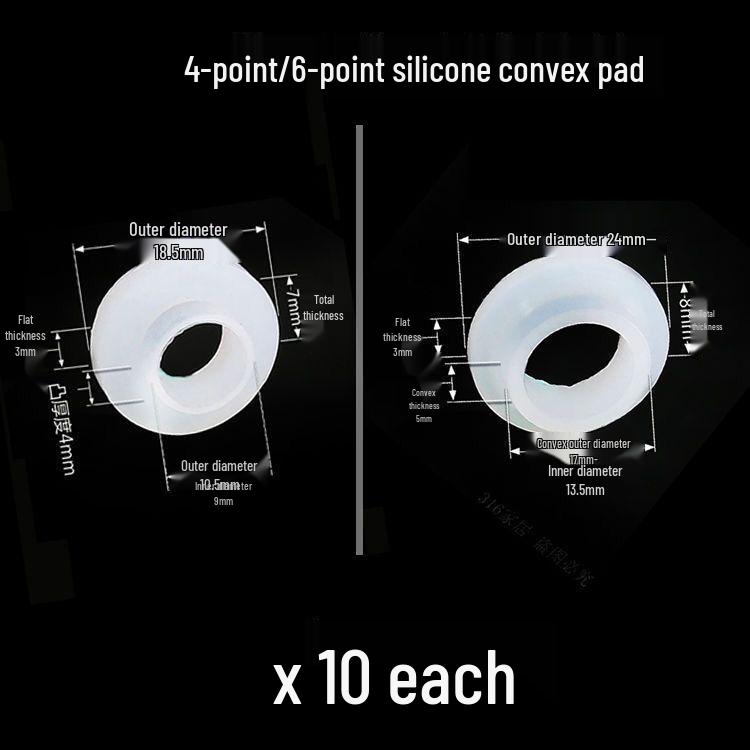 High-Temp Resistant Silicone Convex Washer for 4/6-Point Shower Hose with Mid-Convex Gasket