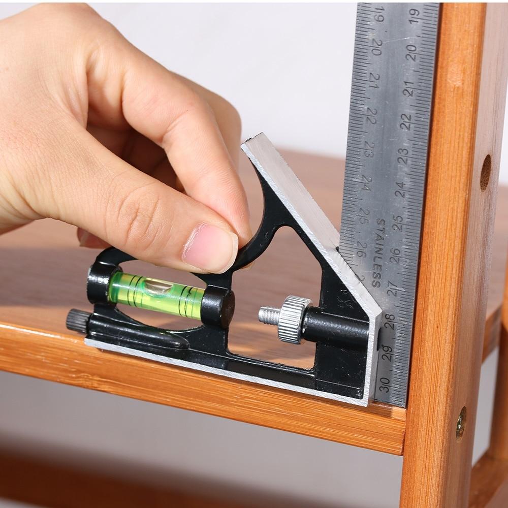 Precise Stainless Steel Adjustable Ruler Combination Level Gauge Square Angle Metric Ruler School Stationery Office Supplies