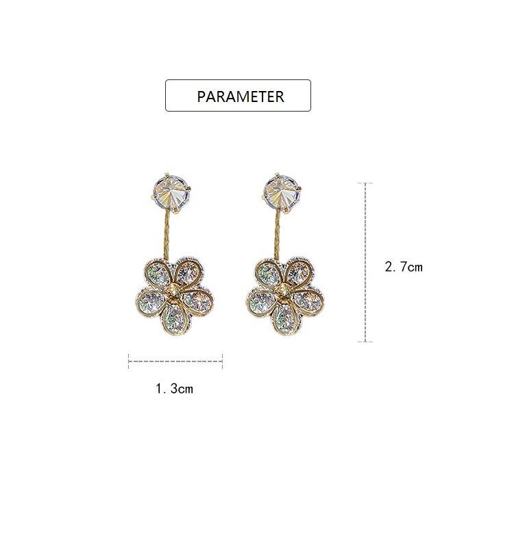 Shinning Flower Drop Earrings For Women Elegant Cubic Zirconia Fashion Jewelry All Match