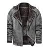 Men's Leather & Fur Integrated Lapel Jacket - Winter Warmth, Thick, Fitted, Stylish