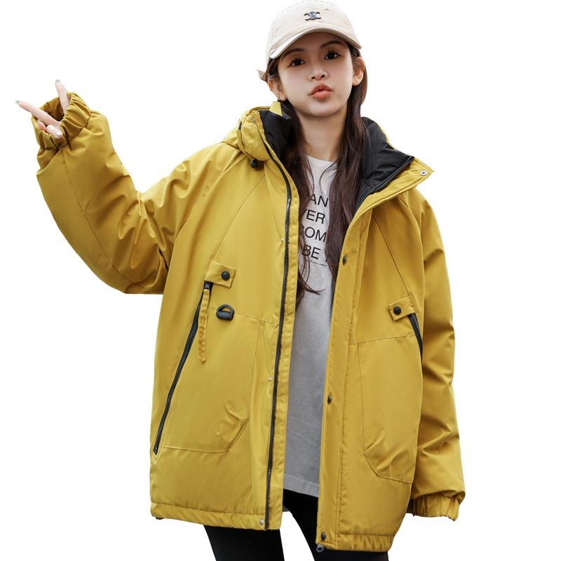 Outdoor jacket women's short model new winter thickened tooling casual down cotton-padded jacket jacket