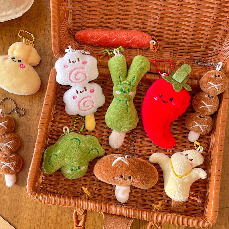 Cute Cartoon Kanto Cooking Doll Pendant Keychain Kawaii Simulation Food Filled Doll Backpack Decoration Pendant Accessories Gift