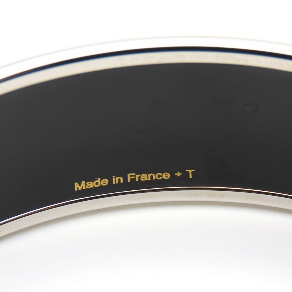 Used HERMES Bangle Emilel GM metal/enamel 38.5g Purple Silver Cloisonne