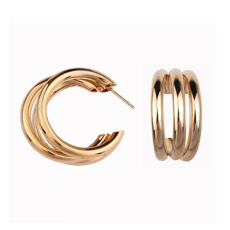 Geometric Statement Earrings Big Earrings for Women Gold Personality Stud Earrings Modern Jewelry Brincos Unusual Earrings