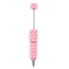 Pearl DIY Clay Heart Bead Pen Full Diamond Smooth Writing Flocked Heart Beaded Pen Handmade Glitter Bead Beaded Ballpoint Pen