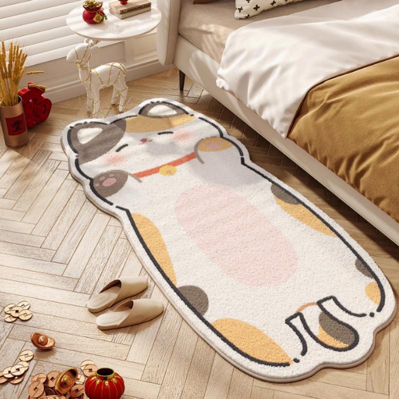 

VIKAMA Modern Cartoon Cat Faux Cashmere Rug - Soft Kids Carpet for Bedroom, Sofa, Living Room, Playroom, Cozy Home Decor 40x60cm 16x24inch