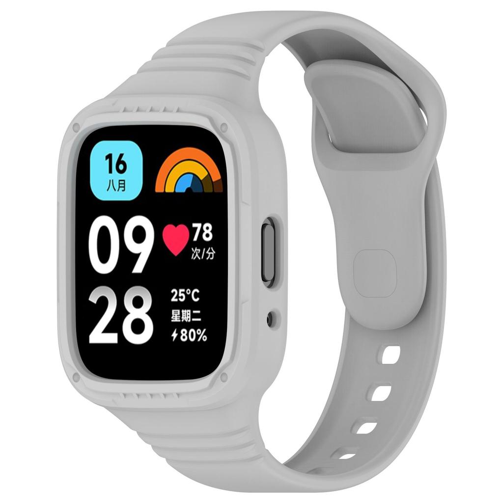 Silicone Strap with Case for Redmi Watch 3 / Redmi Watch 3 Active Strap Replacement Bracelet Protective Shell Cover