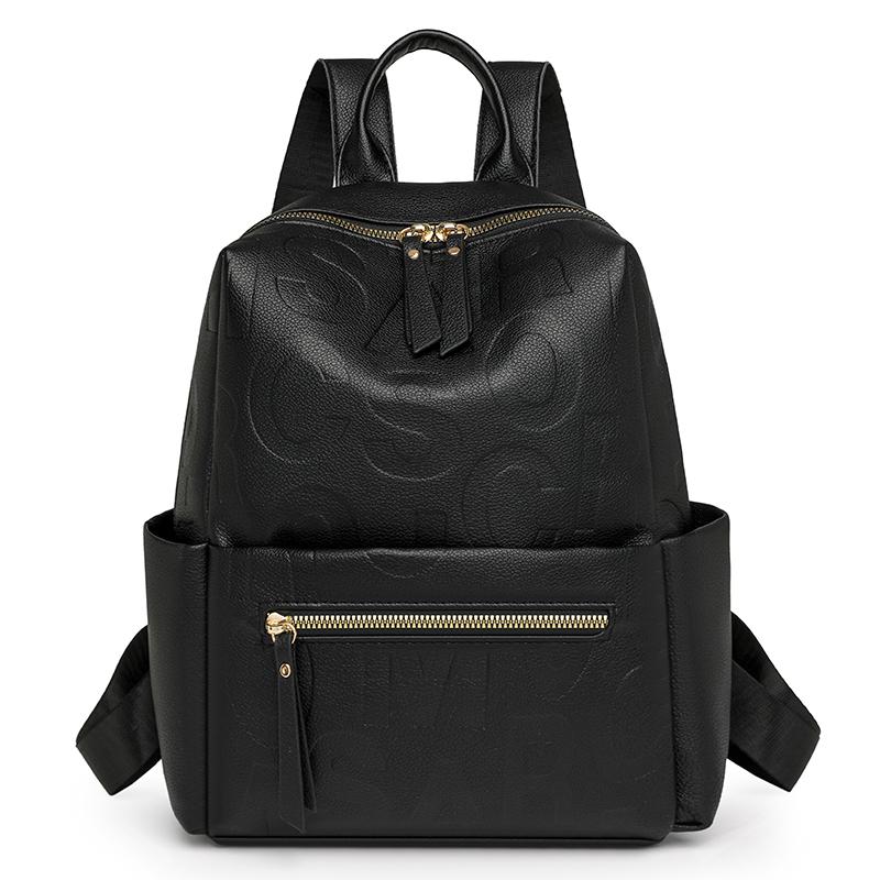 

Женская сумка из ПУ, большая вместимость, рюкзак, ретро, дорожная сумка для студента чёрный