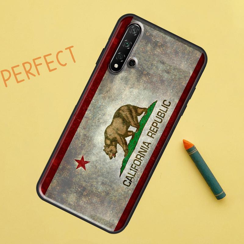 California Flag Case For Huawei Nova 9 10 SE 11i 8i 7i 3i Nova 5T Y60 Y61 Y70 Y90 P20 P30 P40 Lite P60 Pro