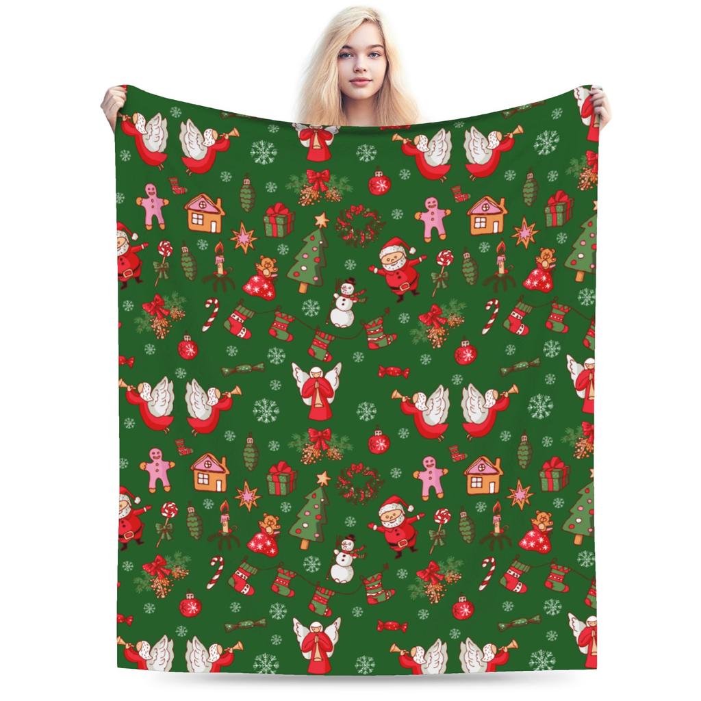 Christmas Nutcrackers Blankets Velvet Xmas Nutcracker Doll Comfortable Soft Throw Blankets for Bedding Plush Thin Quilt