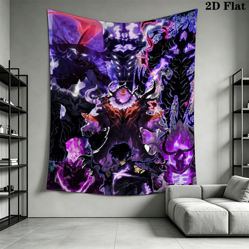 Solo Leveling Wall Tapestry Aesthetic Wall Hanging Printed Fabric Blanket Decorative Tapestries for Bedroom Living Room Home Decor