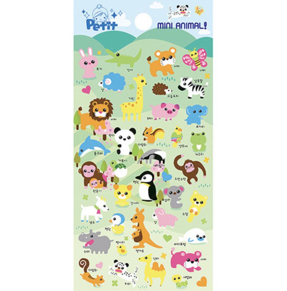 Petit Fancy Sevimli Hayvan Çıkartmaları (Her Biri 10 Adet) - 27 Seçenek (Üç Boyutlu/Kore/Dekorasyon/Kendin Yap Scrapbooking)