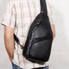 Real Leather Chest Bag for Men with High-end Feel, Top Layer Cowhide Small Bag, Waterproof Casual Crossbody Bag, Men's Chest Bag