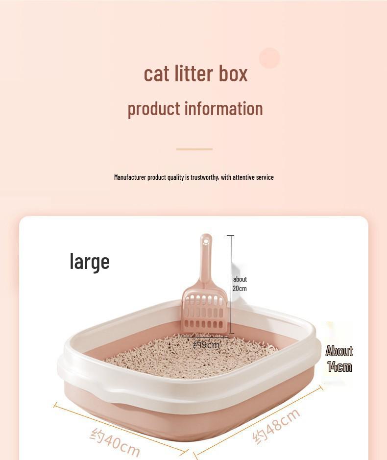 Extra Large Anti-Splash Cat Litter Box with Deodorizer