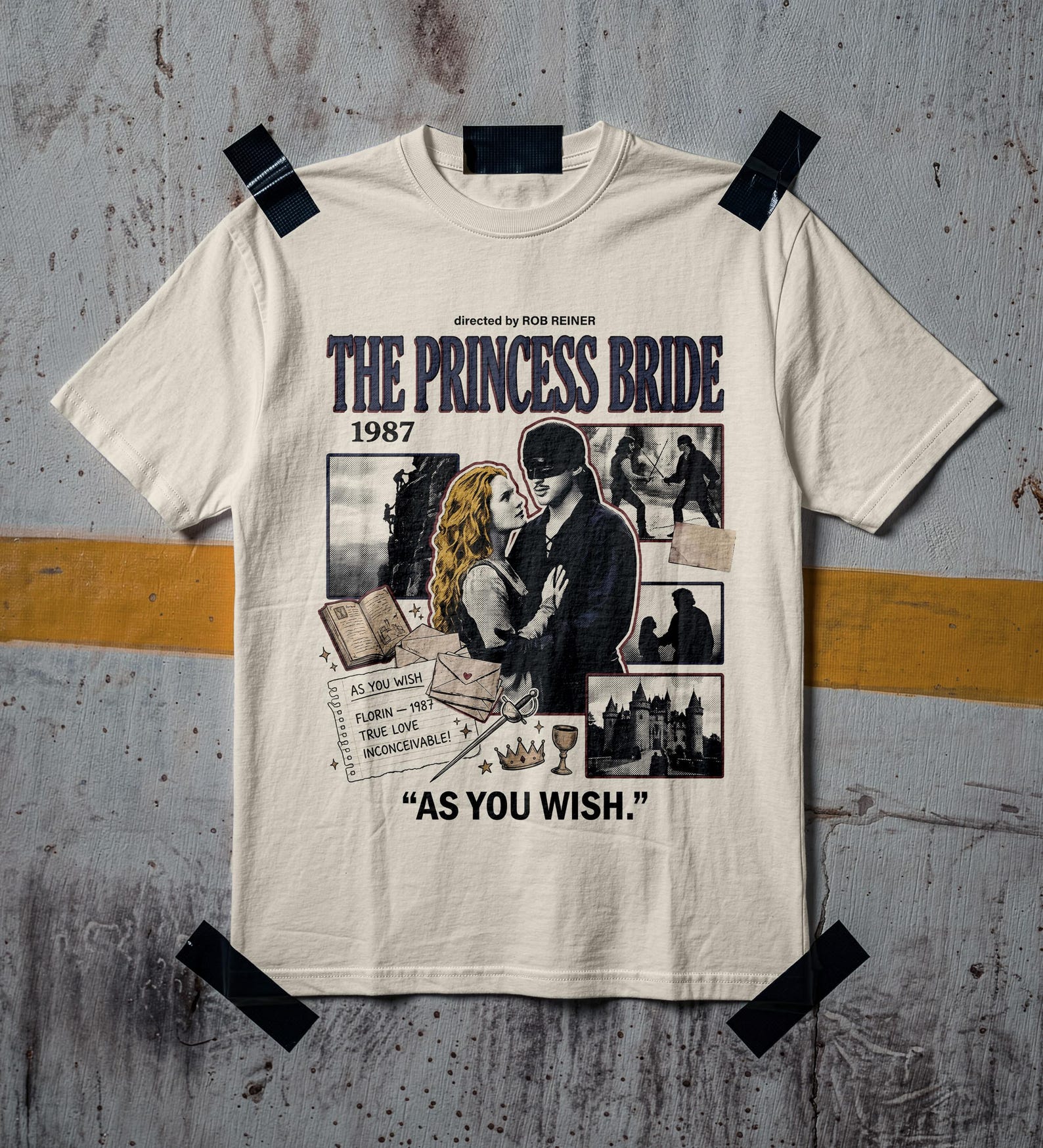 The Princess Bride T-Shirt, Vintage Classic Film Graphic Tee | Westley Buttercup Romance Shirt S