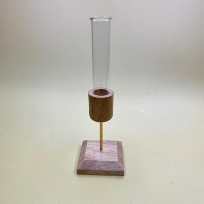 1pcs Creative Home Desktop Ornaments Wooden Vase Test Tube Transparent Glass Plant Flower Arrangement Simple Pastoral Style