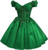 Evening Dress Women's 1011 New One-word Shoulder Celebrity Temperament Host Dress Piano Vocal Art Test Skirt