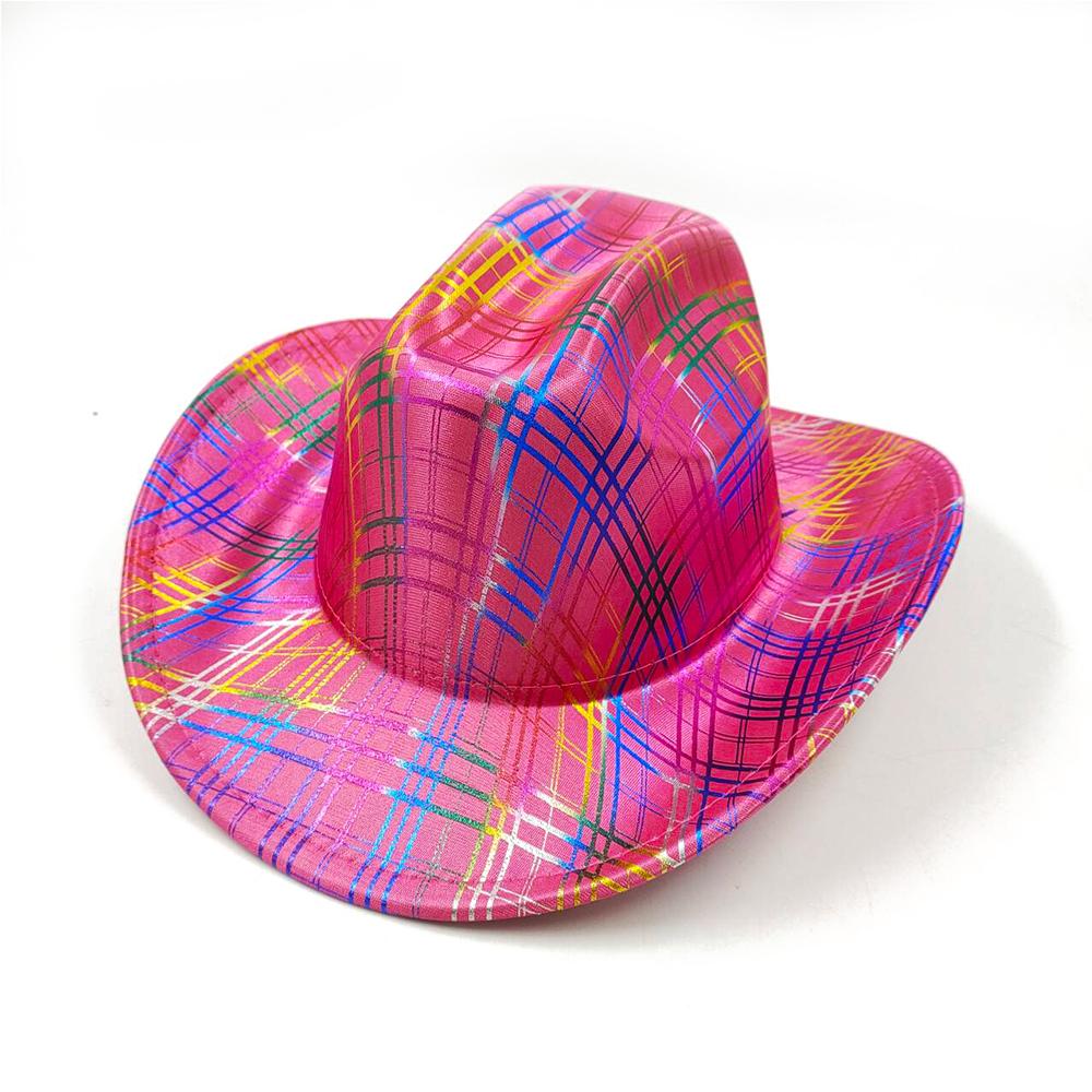 Color Blocks Laser Cowboy hat Western cowboy men and women retro party stage party Cowboy hat outdoor knight hat Wholesale