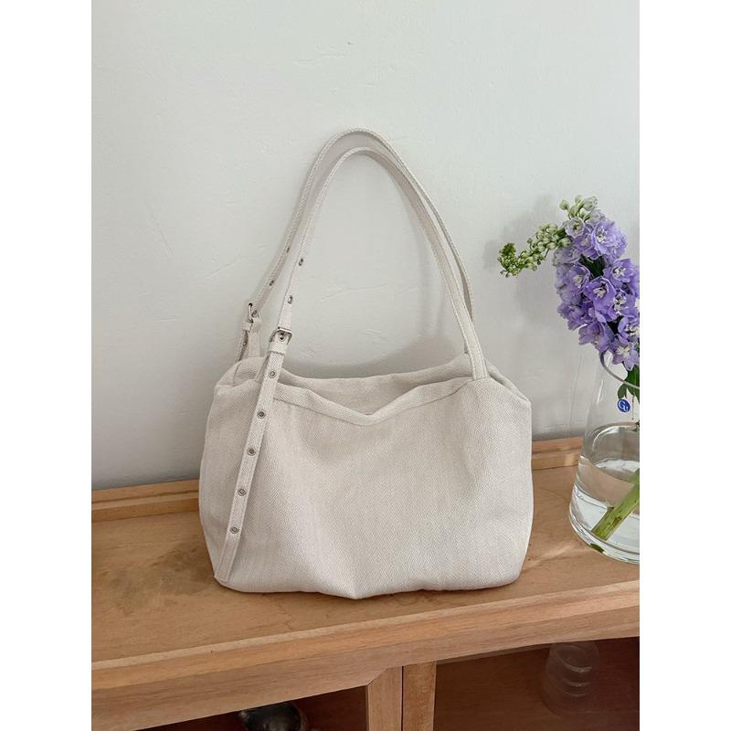 

Lazy wind large capacity canvas tote bag new college student class bag commuter shoulder messenger bag