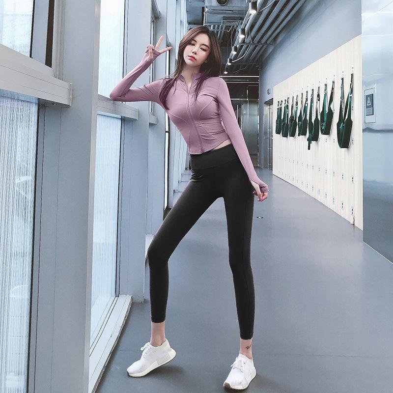 New spring velvet warm professional Pilates training yoga clothes top women's fitness running sports jacket