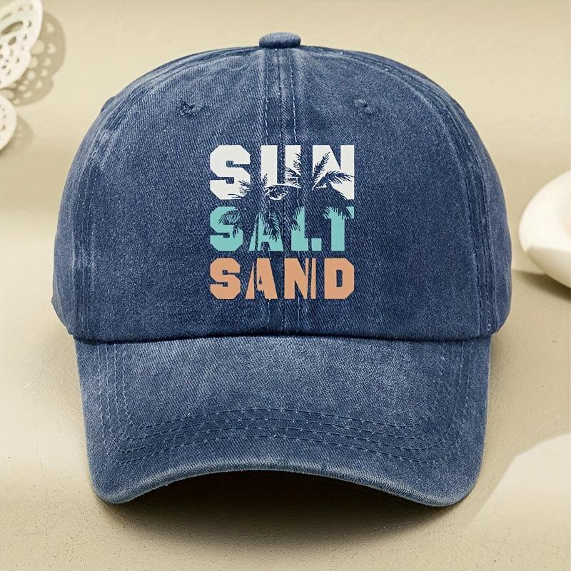 

Retro Coconut Print Washed Baseball Cap Women s New Outdoor Peaked Cap Party Hip Hop Trucker Cap темно-синий