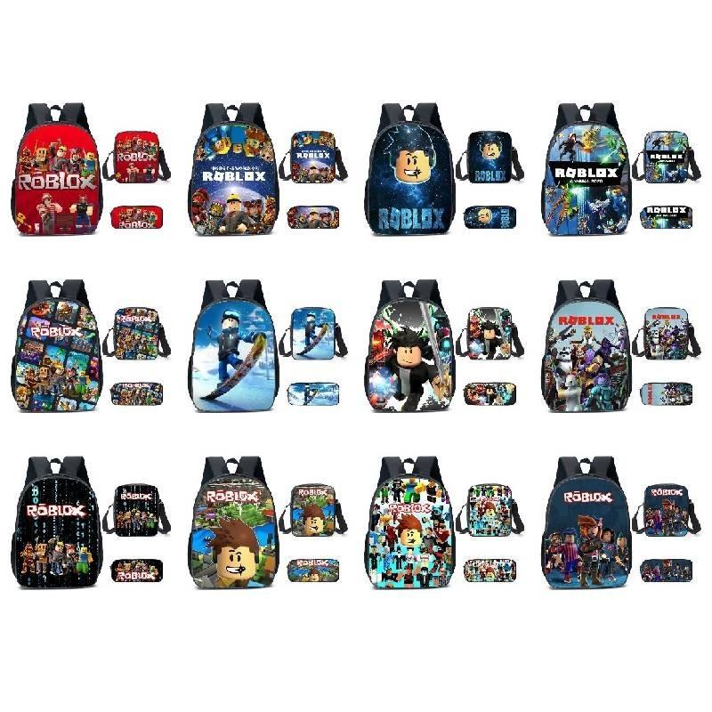 Spacious 20-35l Nylon Roblox Backpack Breathable Cartoon Bag For Students Travel
