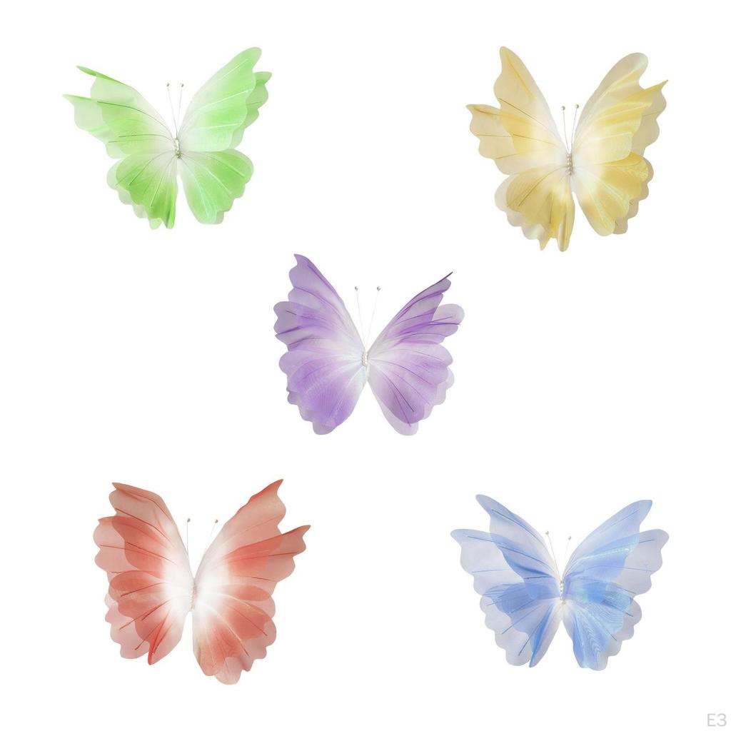 Künstlicher Gaze Schmetterling Blume Schmetterlinge mit Ständer Brautparty Zubehör DIY Basteln