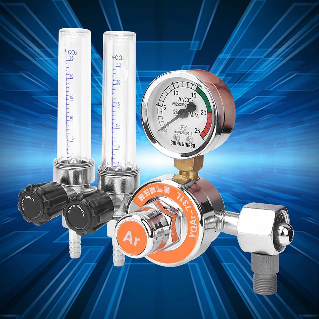 G5/8in Argon Gas Meter Argon Pressure Regulator Argon Flow Meter Pressure Regulator Double Tube Zinc Alloy Weld Gas Gauge for Argon Welding G5/8in Argon Gas Meter Argon Pressure Regulator Argon Flow Meter Pressure Regulator Double Tube Zinc Alloy Weld Gas Gauge for Argon Welding