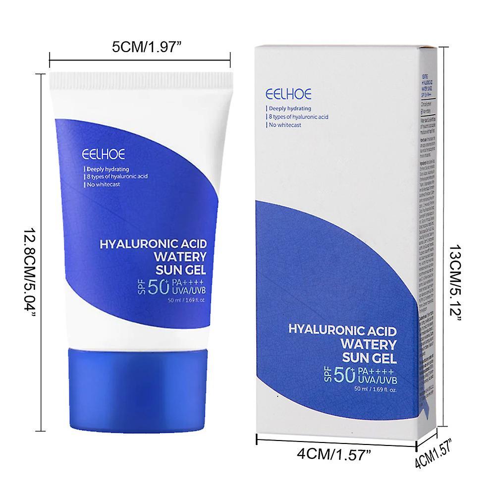 50ML Hyaluronic Acid Watery Sun Gel Refreshing No-greasy Isolation Sunscreen for Summer
