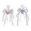 Elegant Bowknot Keyring with Soft Ribbon Portable Bag Pendant Elegant Key Holder Backpack Pendant Present for Women Girl