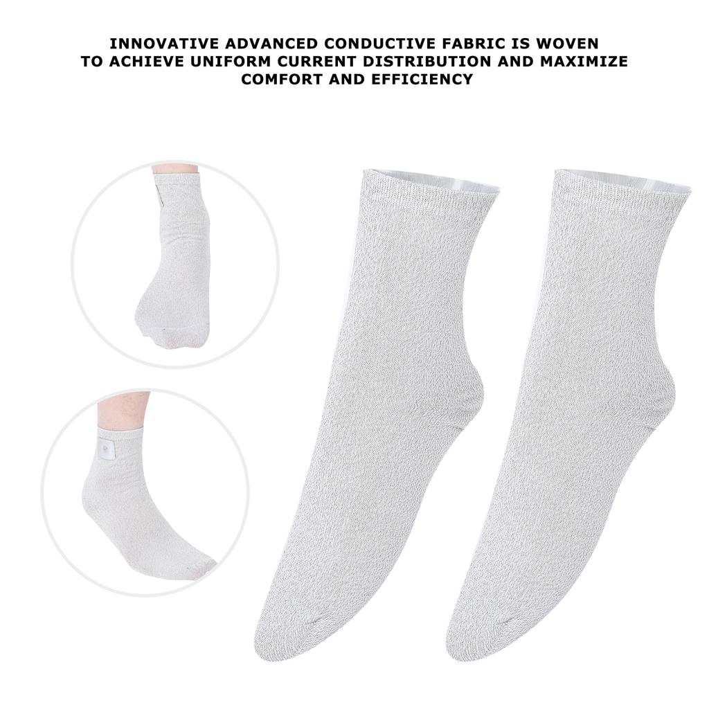 Silver Fiber Therapy Conductive Massage Socks Electrode Socks (PU Leather On Single Side)