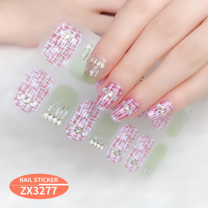ZX 3D Gel Nail Polish Stickers: Easy-to-Use, Safe, and Healthy Imitation Diamond Adhesive for Stunning Nail Art.