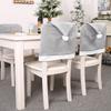 Elegant Gray Non-woven Christmas Chair Cover Set For Stylish Holiday Decor